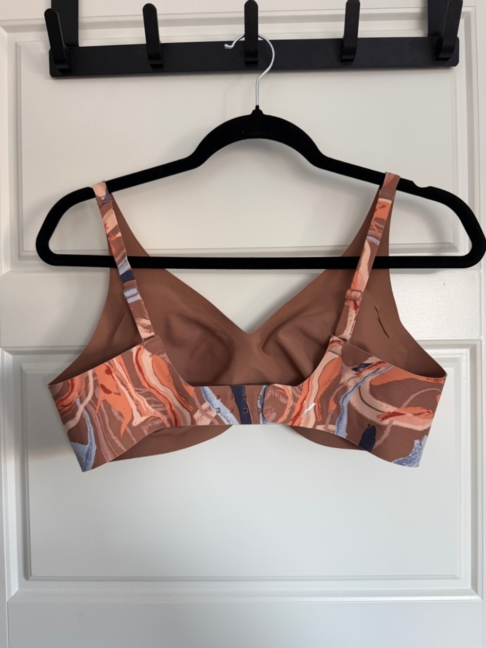 knix NWOT Revolution Marble Print Wireless Scoop Bralette in Brown & Blue - Picture 3 of 4